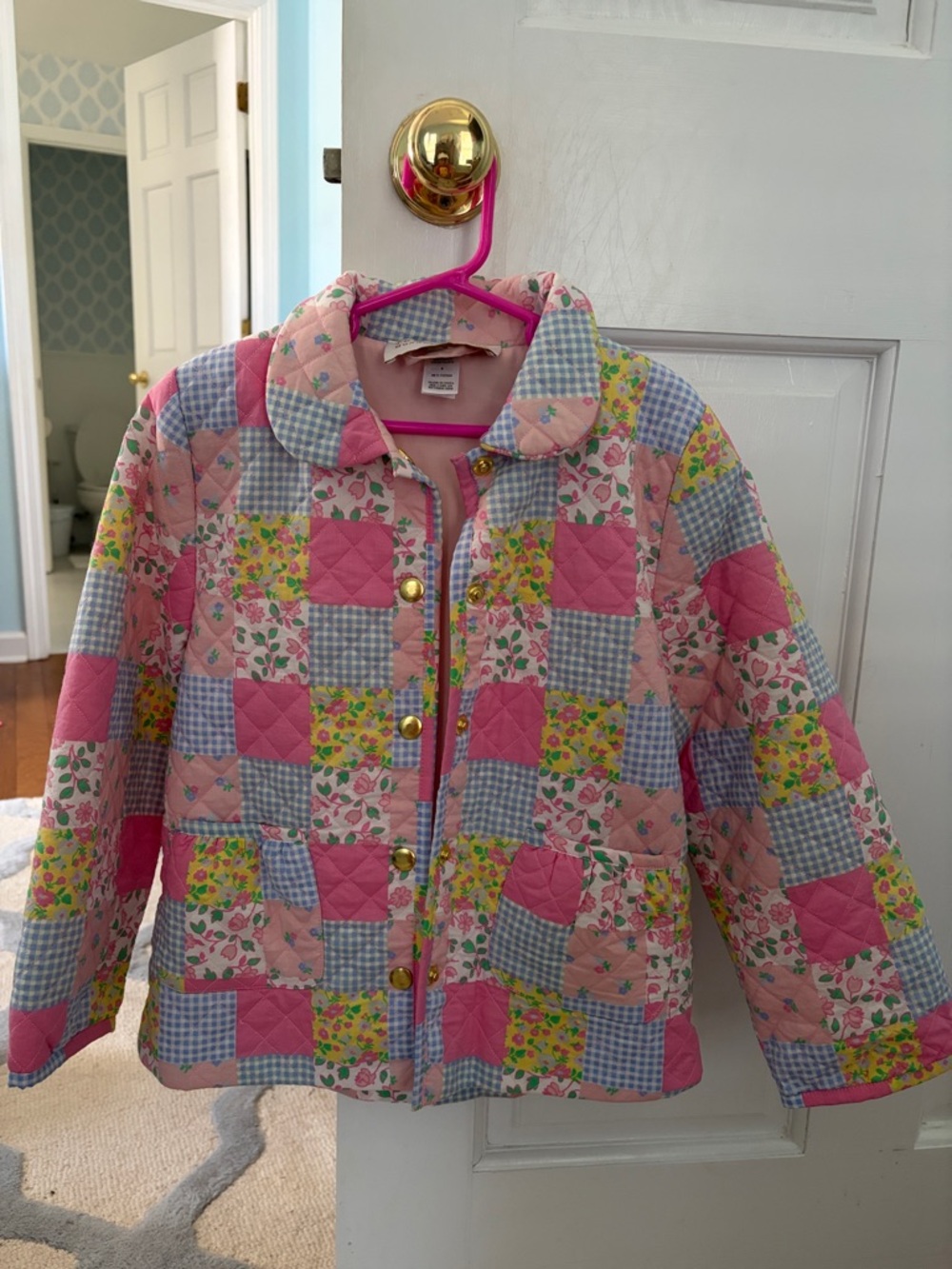 The Beaufort Bonnet Company Pink Floral Patchwork Quilted Jacket